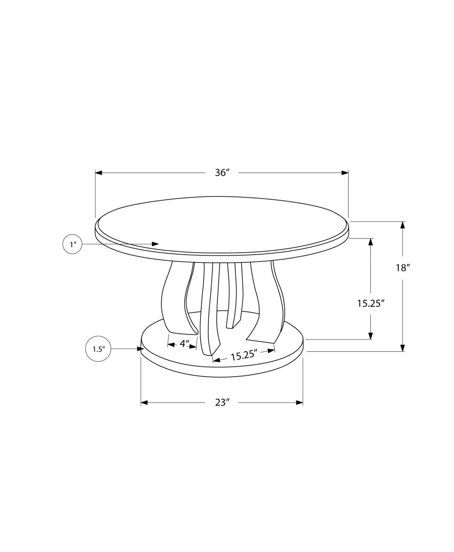 36" Silver Mirrored Round Mirrored Coffee Table - FurniFindUSA