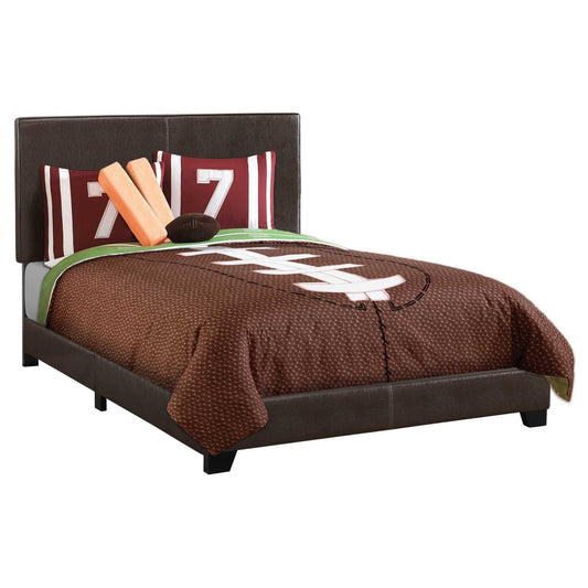 Full Size Rich Dark Brown Leather Look Bed - FurniFindUSA