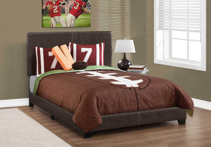 Full Size Rich Dark Brown Leather Look Bed - FurniFindUSA