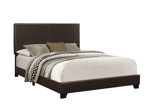 Brown Standard Bed Upholstered With Headboard - FurniFindUSA