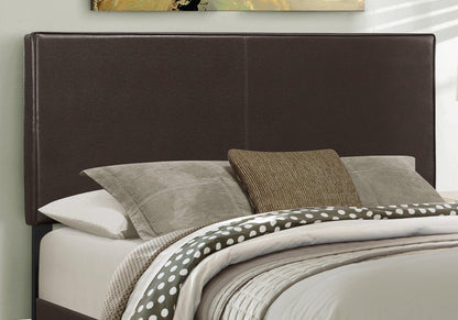 Brown Standard Bed Upholstered With Headboard - FurniFindUSA