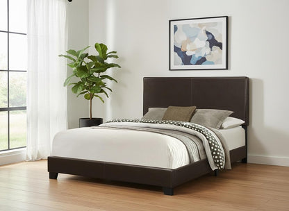 Brown Standard Bed Upholstered With Headboard HomeRoots