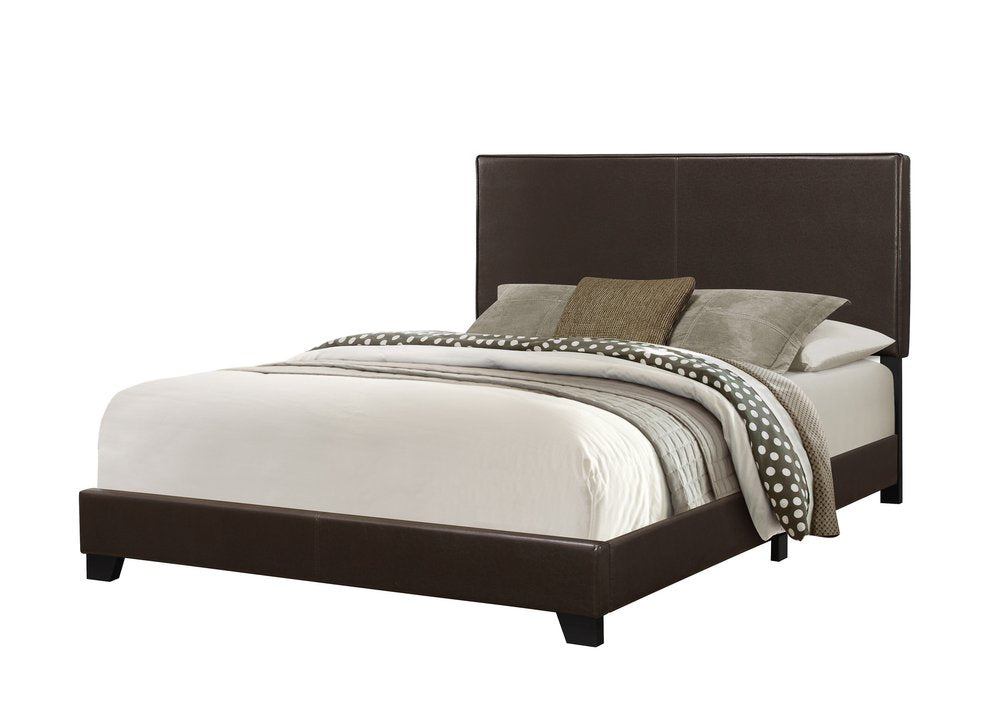 Brown Standard Bed Upholstered With Headboard HomeRoots
