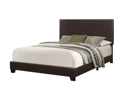 Brown Standard Bed Upholstered With Headboard - FurniFindUSA