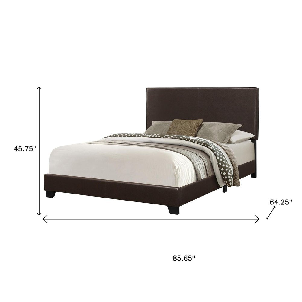 Brown Standard Bed Upholstered With Headboard HomeRoots