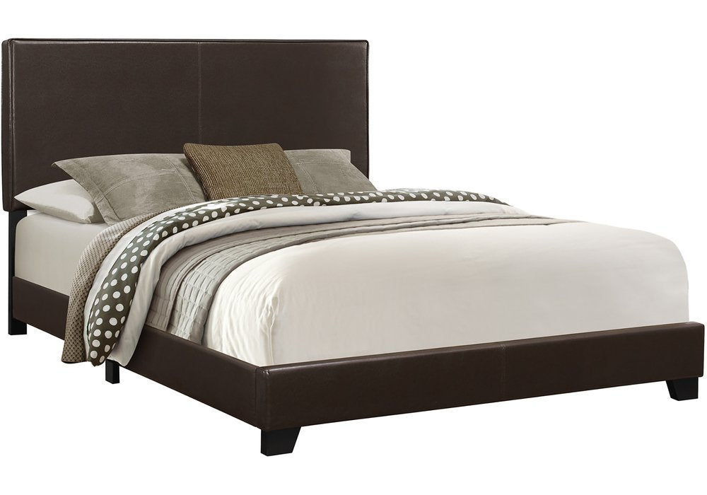 Brown Standard Bed Upholstered With Headboard HomeRoots