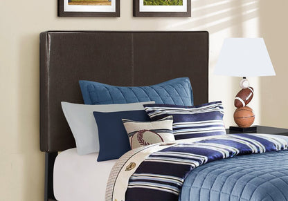 Brown Solid Wood Twin Upholstered Faux Leather Bed Frame HomeRoots