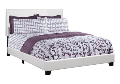 White Faux Leather Queen Bed Frame HomeRoots