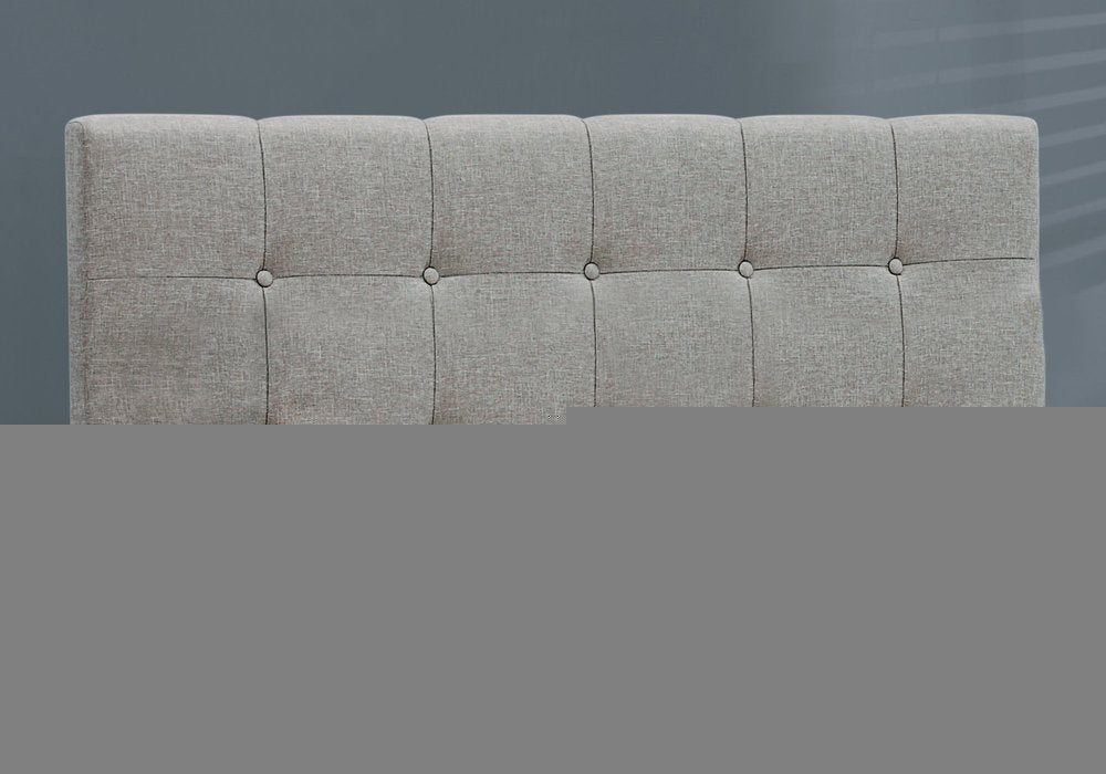 Gray Solid and Manufactured Wood Full Upholstered Linen Bed Frame HomeRoots