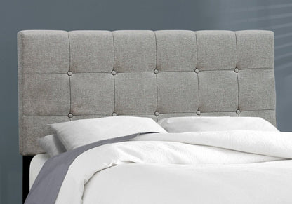 Gray Solid and Manufactured Wood Full Upholstered Linen Bed Frame HomeRoots
