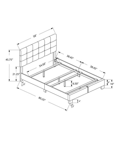 Gray Solid and Manufactured Wood Full Upholstered Linen Bed Frame HomeRoots