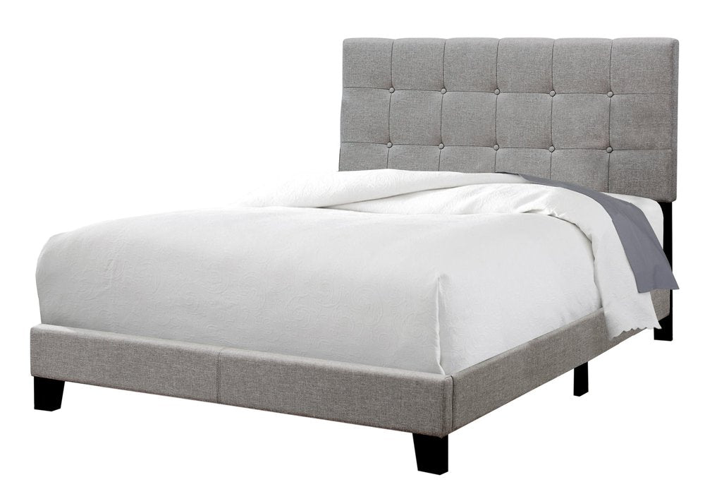 Beige Full Tufted Upholstered Bed Frame HomeRoots