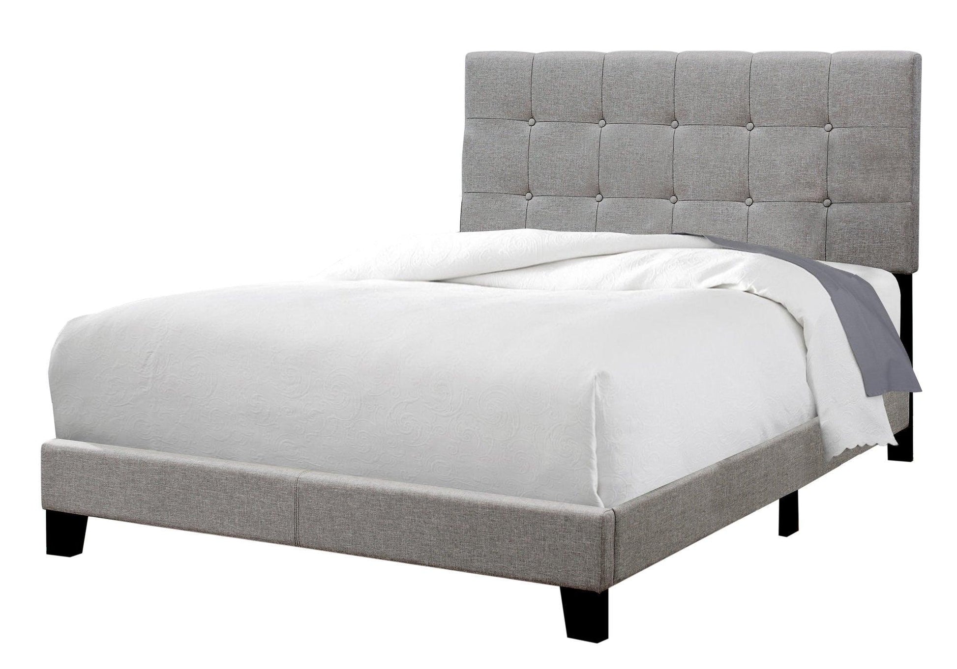 Full Size Grey Linen Bed - FurniFindUSA