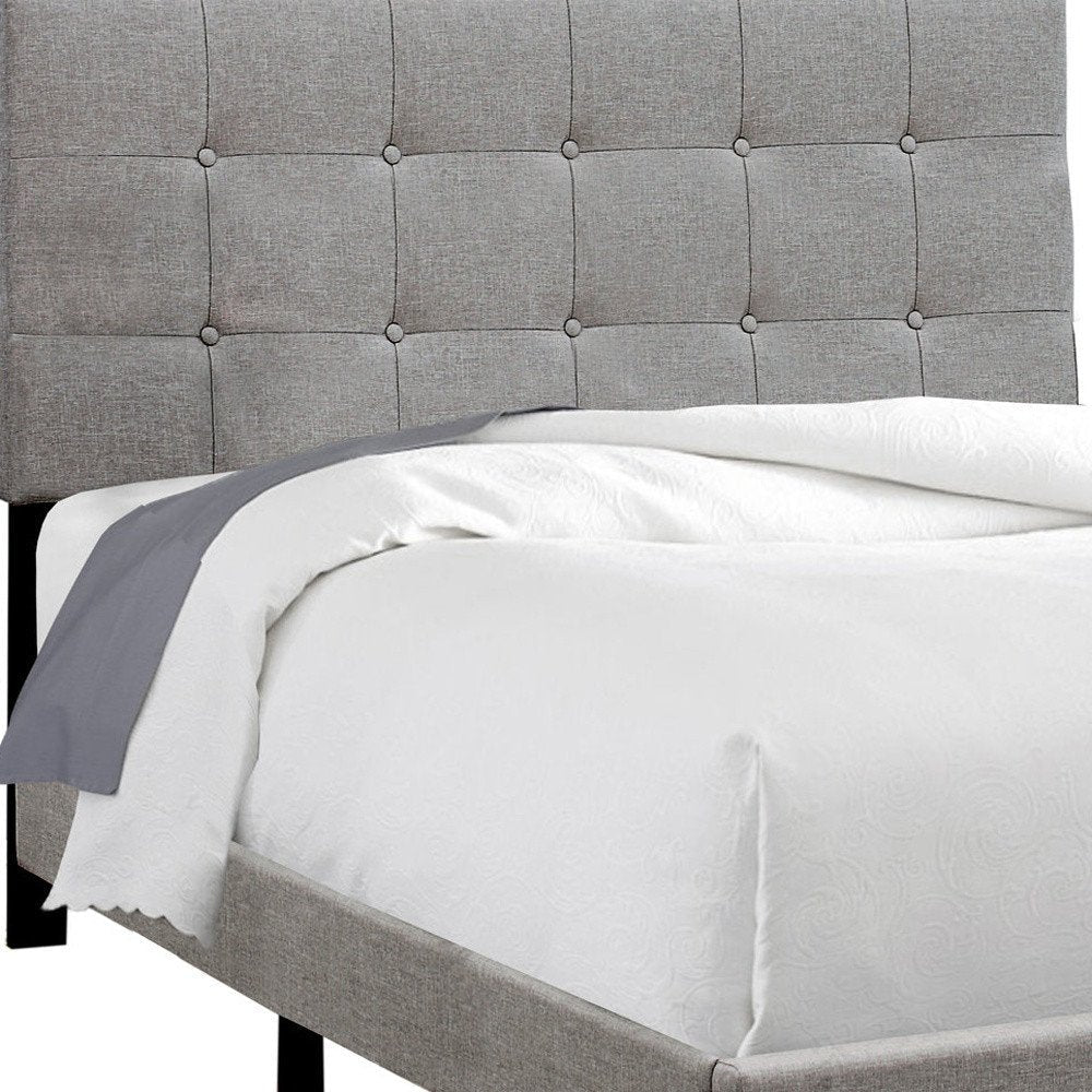 Beige Full Tufted Upholstered Bed Frame HomeRoots