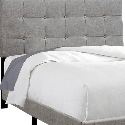 Beige Full Tufted Upholstered Bed Frame HomeRoots