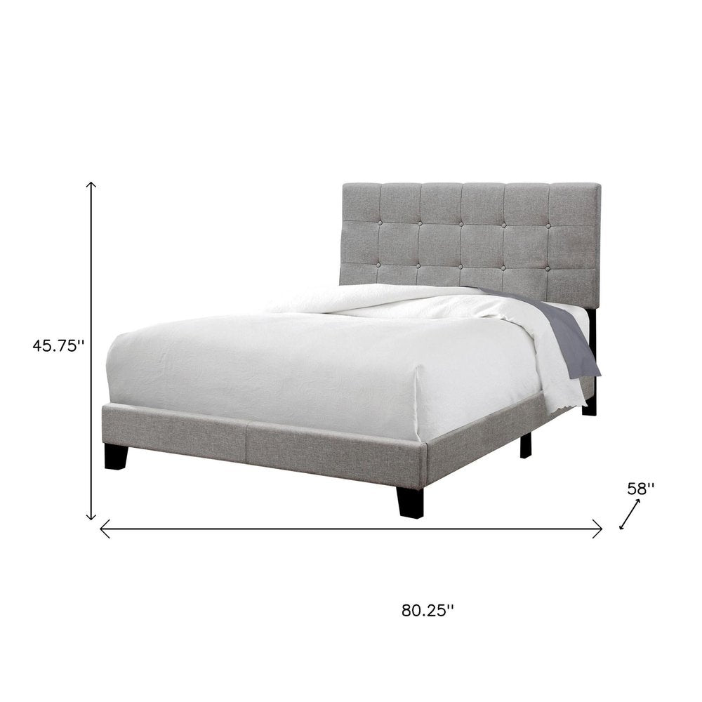 Beige Full Tufted Upholstered Bed Frame HomeRoots