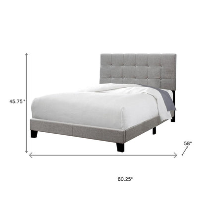 Beige Full Tufted Upholstered Bed Frame HomeRoots