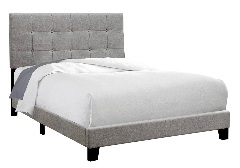 Beige Full Tufted Upholstered Bed Frame HomeRoots