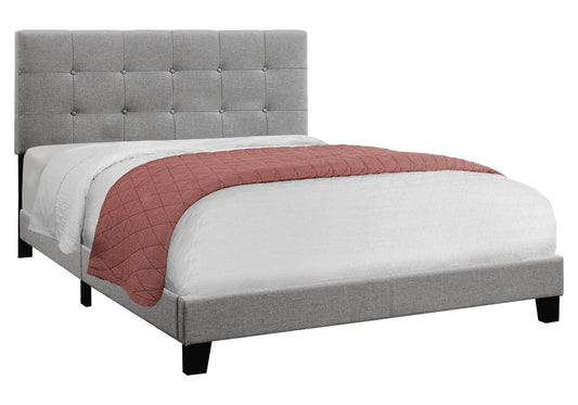 64.25" X 85.25" X 45" Grey Linen - Queen Size Bed - FurniFindUSA
