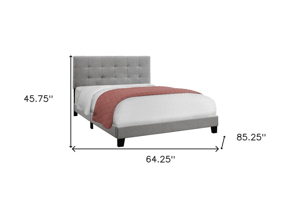Beige Queen Upholstered Bed Frame HomeRoots