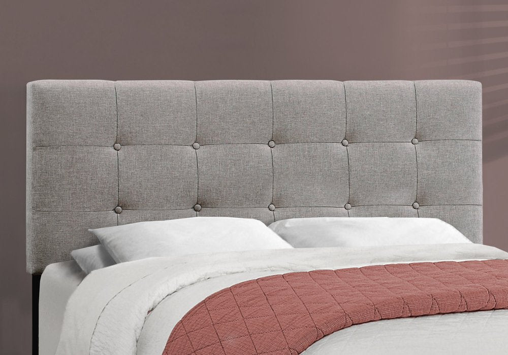 Gray Queen Tufted Upholstered Bed Frame HomeRoots