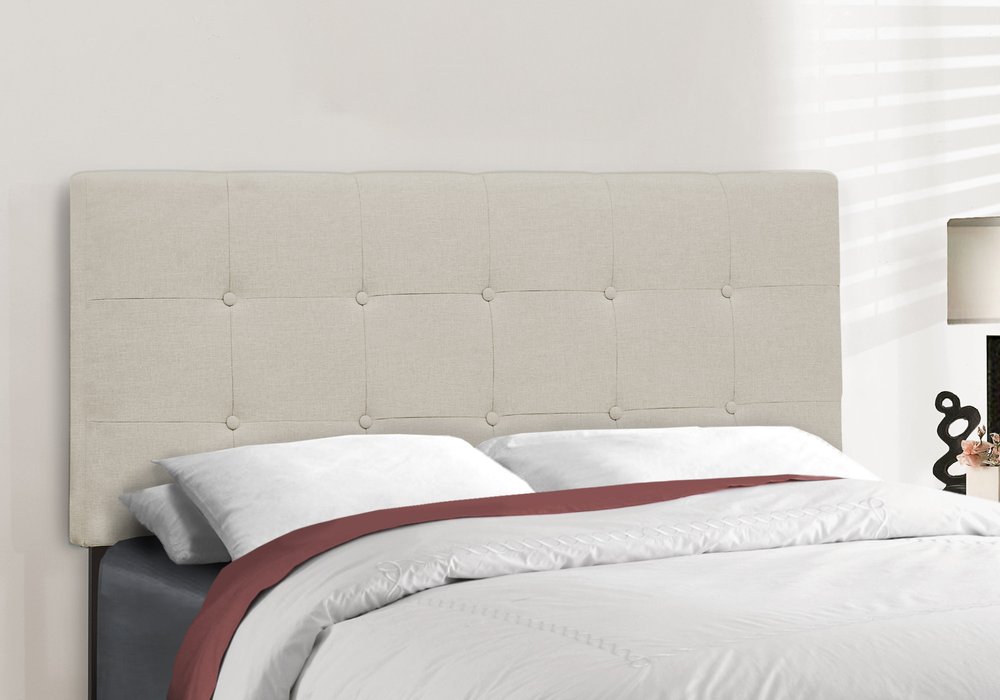 Beige Full Tufted Upholstered Bed Frame HomeRoots