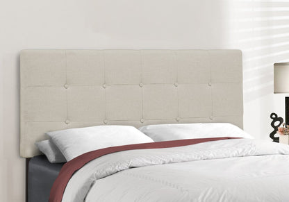 Beige Full Tufted Upholstered Bed Frame HomeRoots