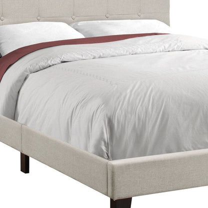Beige Full Tufted Upholstered Bed Frame HomeRoots
