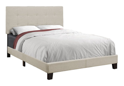 Beige Full Tufted Upholstered Bed Frame HomeRoots