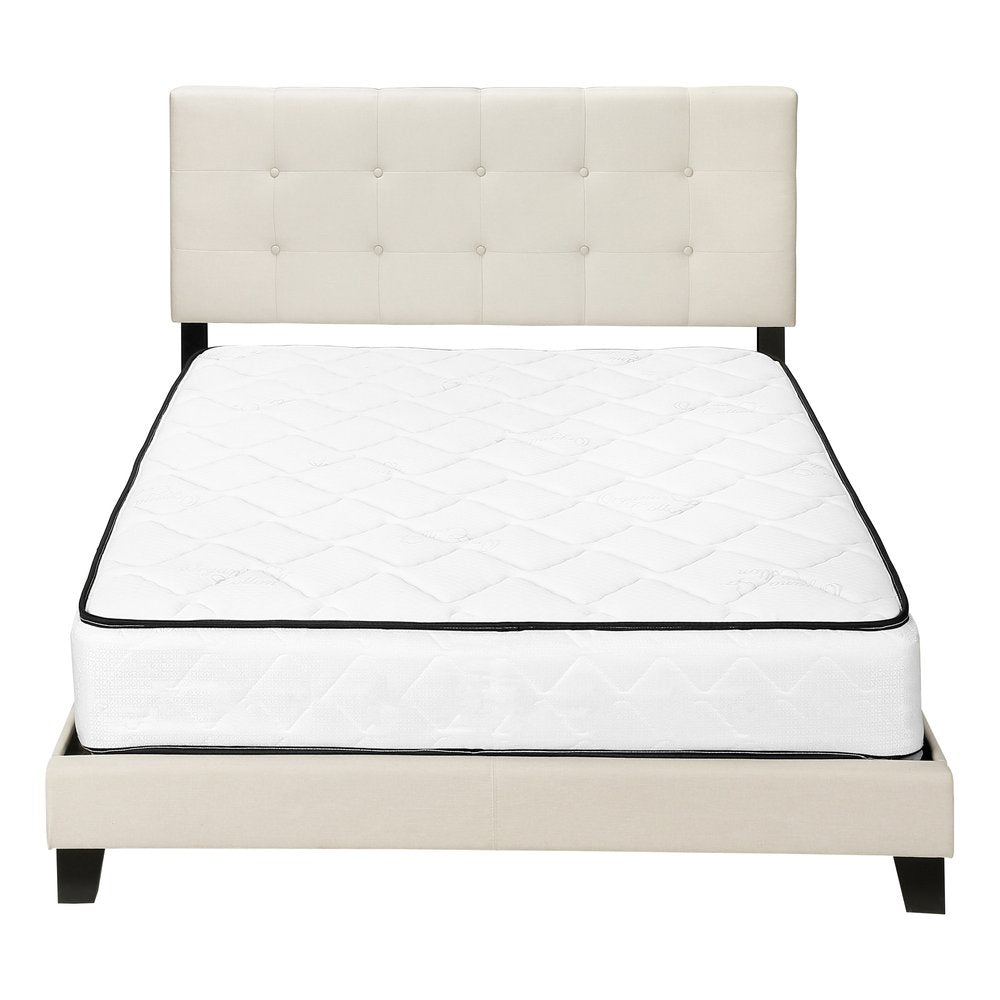 Beige Queen Upholstered Bed Frame HomeRoots
