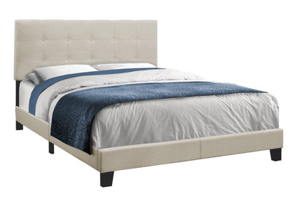 Beige Queen Upholstered Bed Frame HomeRoots