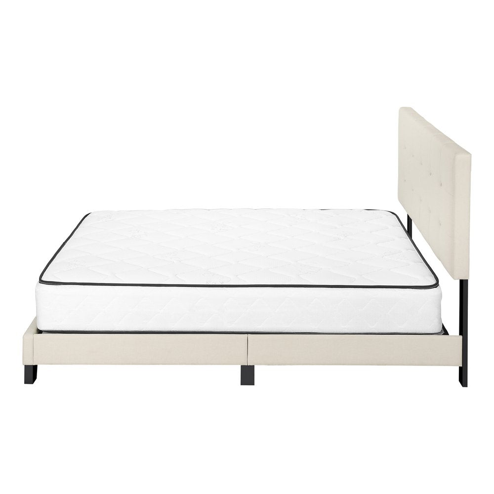 Beige Queen Upholstered Bed Frame HomeRoots