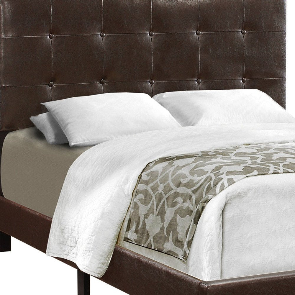 Beige Full Tufted Upholstered Bed Frame HomeRoots