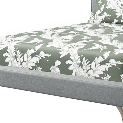Gray Solid Wood Queen Upholstered Linen Bed Frame with Nailhead Trim HomeRoots