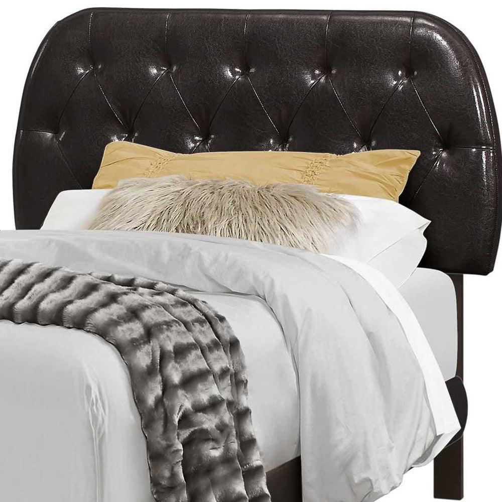 Tufted Black Standard Bed Upholstered With Headboard - FurniFindUSA