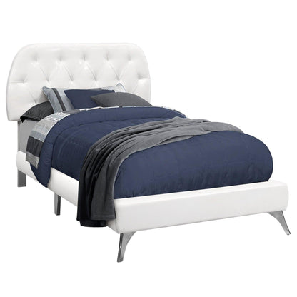 Tufted Black Standard Bed Upholstered With Headboard - FurniFindUSA