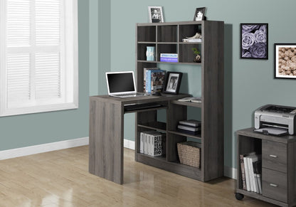 38" Taupe L Shape Computer Desk HomeRoots