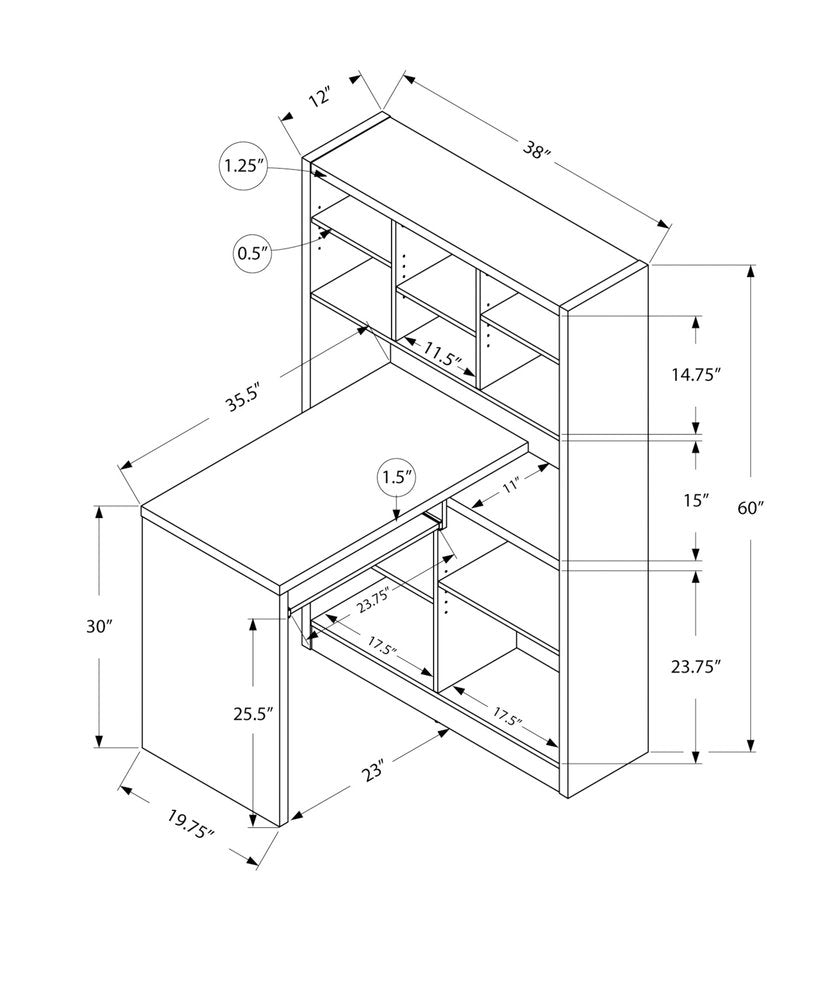 38" Taupe L Shape Computer Desk HomeRoots