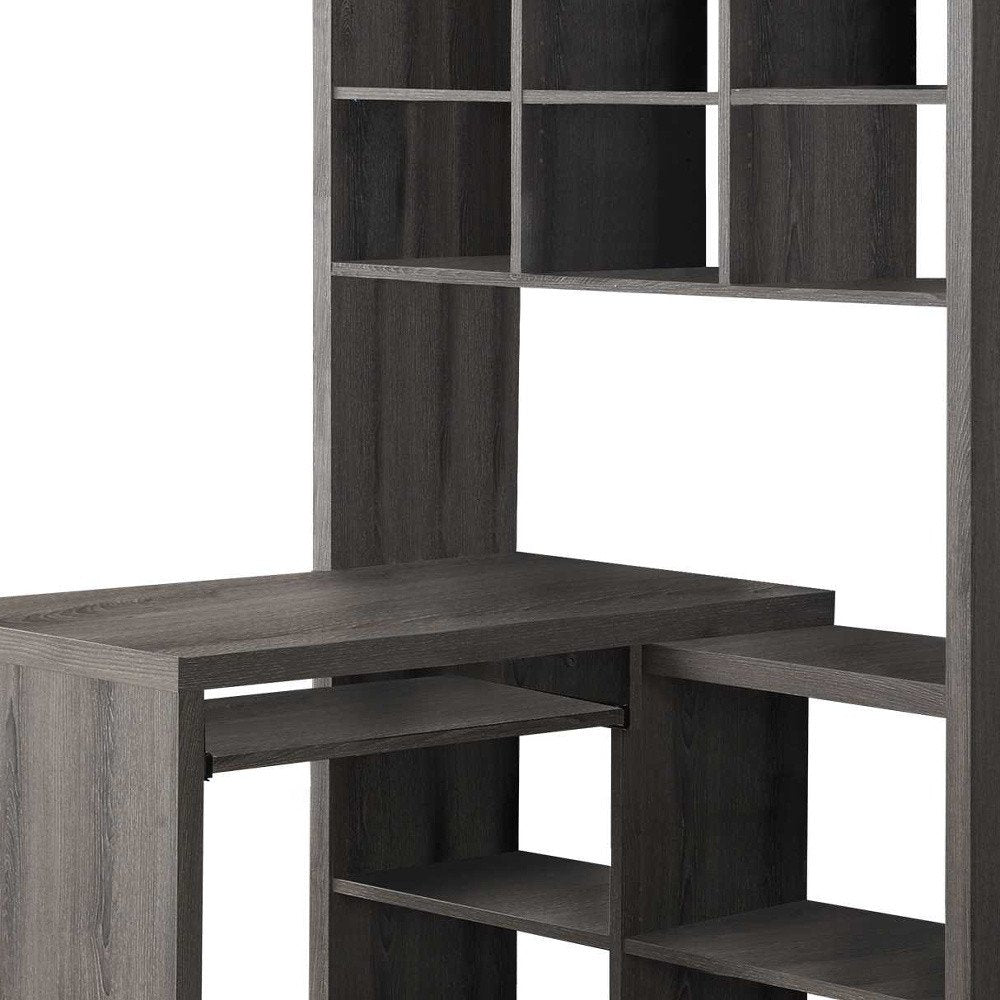 38" Taupe L Shape Computer Desk HomeRoots