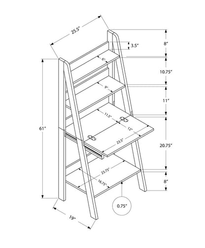26" Taupe Wood Ladder Desk HomeRoots