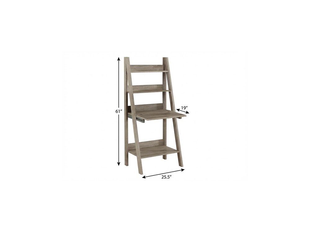 26" Taupe Wood Ladder Desk HomeRoots