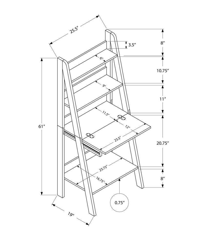26" Taupe Wood Ladder Desk HomeRoots
