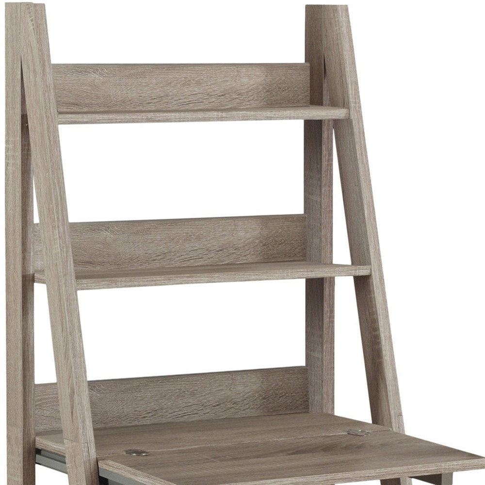 26" Taupe Wood Ladder Desk HomeRoots