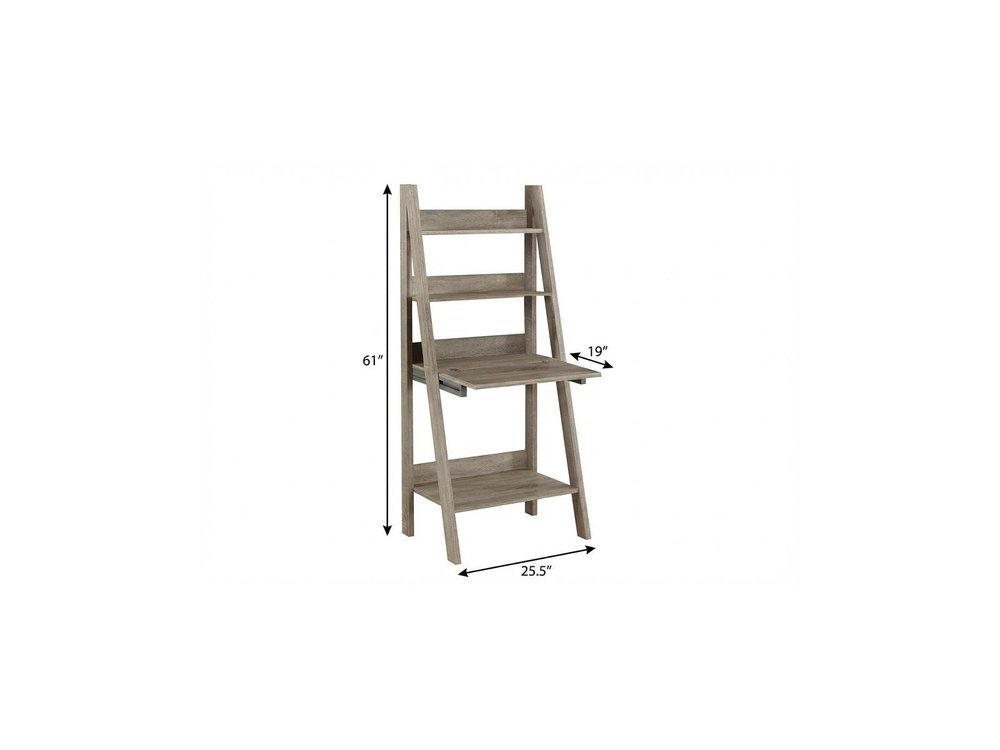 26" Taupe Wood Ladder Desk HomeRoots