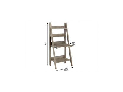26" Taupe Wood Ladder Desk HomeRoots