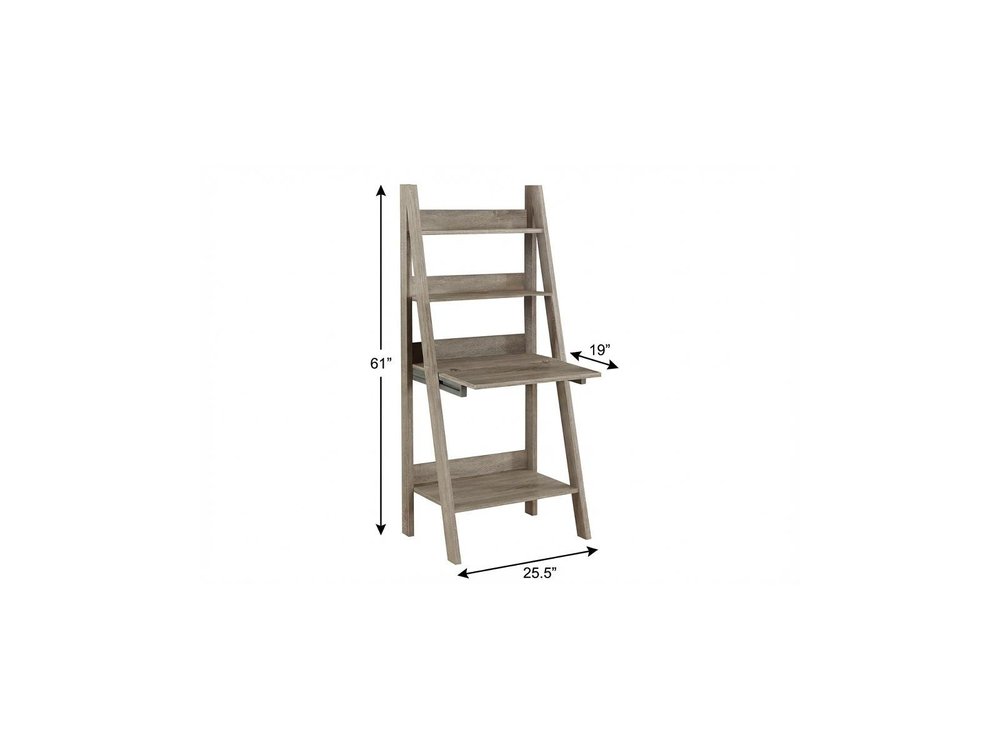 26" Taupe Wood Ladder Desk HomeRoots