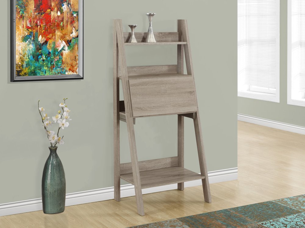 26" Taupe Wood Ladder Desk HomeRoots