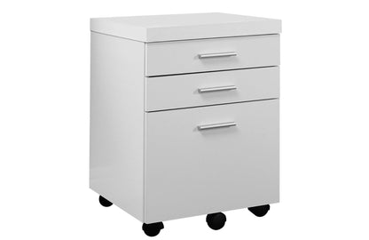 17.75" X 18.25" X 25.25" White Black Particle Board 3 Drawers Filing Cabinet - FurniFindUSA