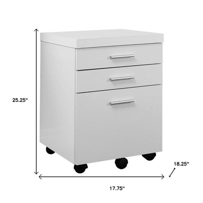 25" White Particle Board Filing Cabinet With Drawers HomeRoots