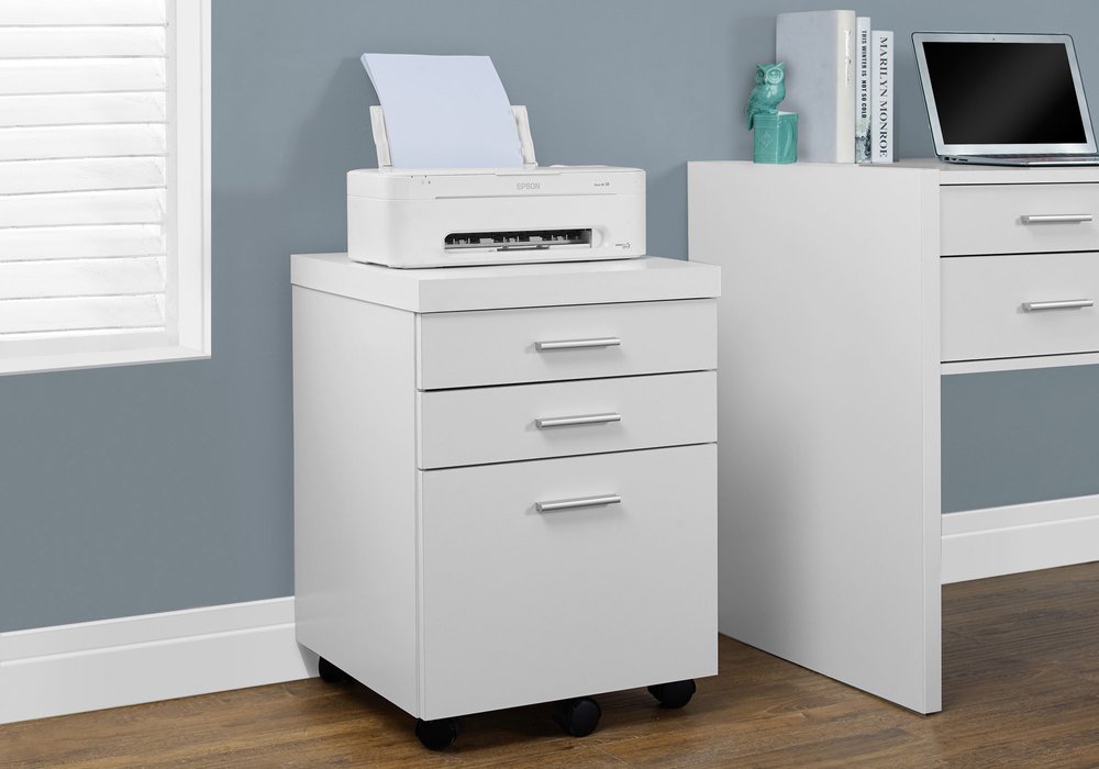 25" White Particle Board Filing Cabinet With Drawers HomeRoots